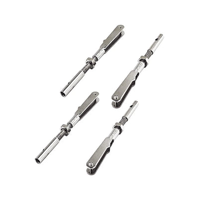 4PCS RC Airplane Metal Clevis with Connecting Rod Push M3x30mm, 32mm, Silver