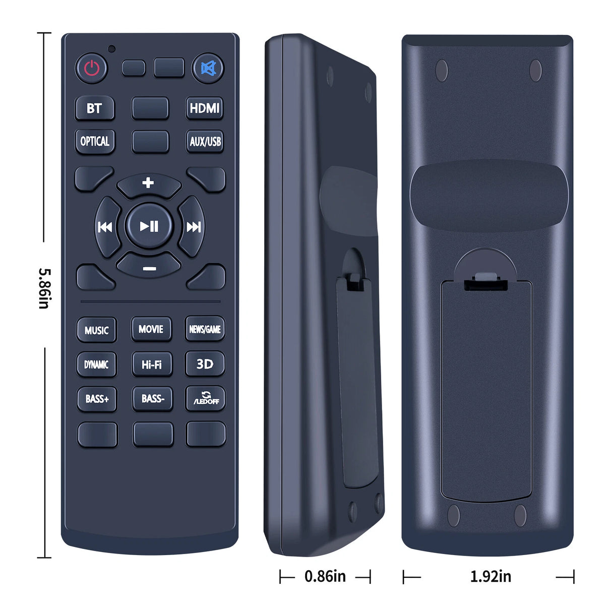 Replacement Remote Control For Bomaker Njord II Channel Small TV Sound Bar