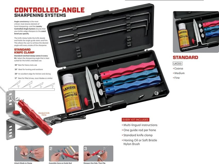 Lansky Standard Coarse Sharpening System with Fine Hones One Size, Multicolor