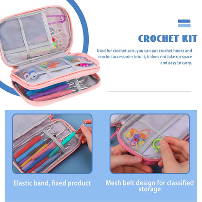 Crochet Hook Set 120Pcs Needles Kit Ergonomic 120 Pcs, Multicolor1