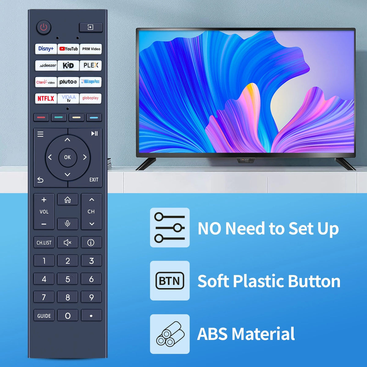 Replacement Remote Control For Toshiba Smart TV CT-95082 without Voice