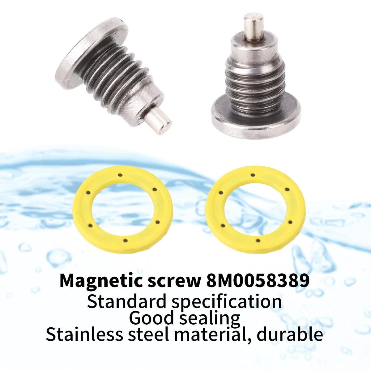 2 Sets Lower Unit Oil Drain Plug for Mercury MerCruiser silver, yellow