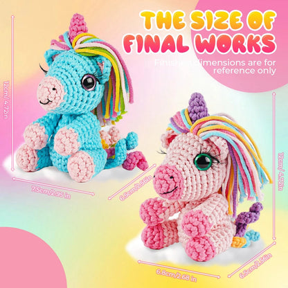 Gipony Crochet Kit for Beginners Animal,Crochet Animal Unicorn
