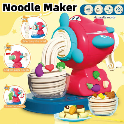 77 Pcs 4 in 1 Playdough Sets for Kids child-size, Red, Yellow, Green, Blue