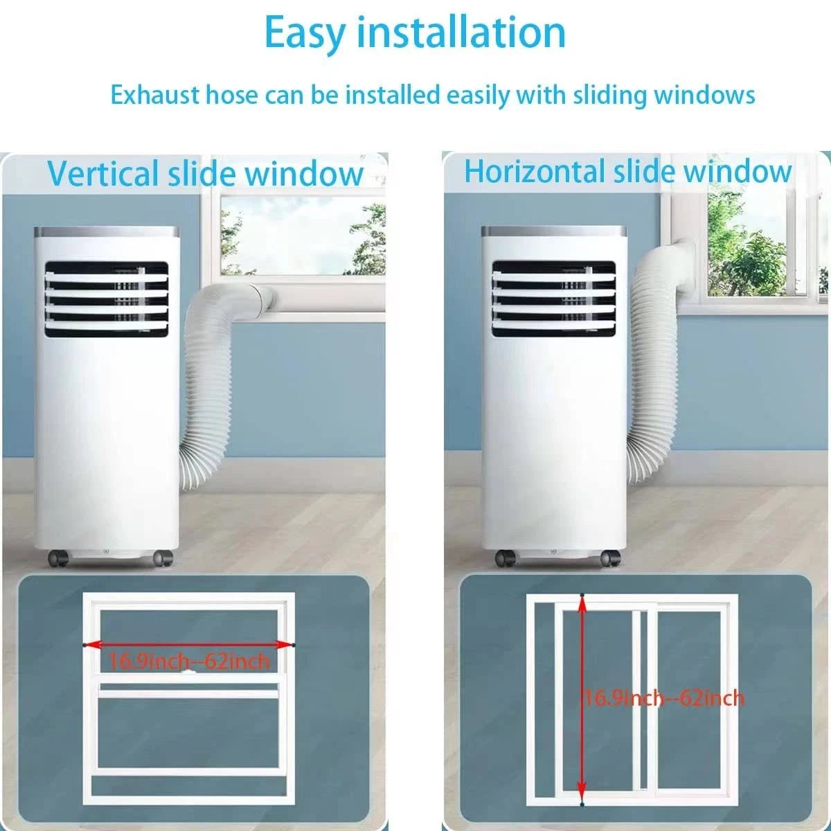 Coolaihan Portable Air Conditioner Vent Kit with 5.9" Exhaust 5.9 inch, Gray