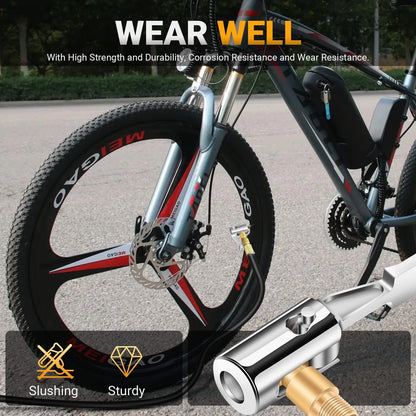 LUMITECO All Metal Lock On Air Chuck Tire Golden Thread, Thread