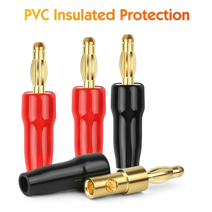4 mm Gold Plated Open Screw Type Speaker Connector Banana Plugs,12