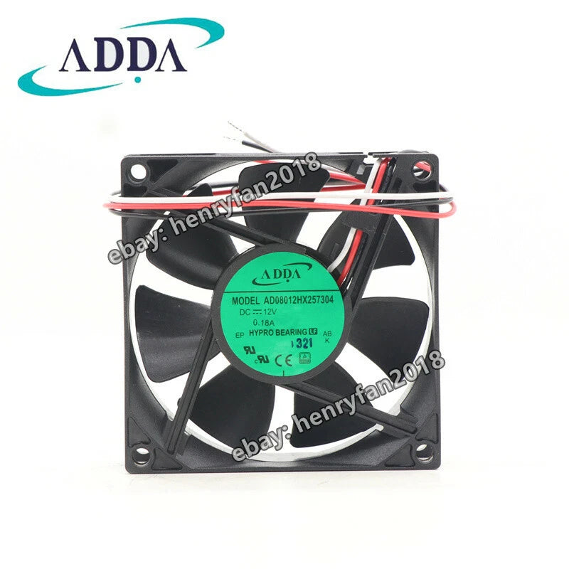 ADDA AD08012HX257304 Axial Fan 12V 0.18A 80*80*25MM 3wire High Speed Cooling Fan