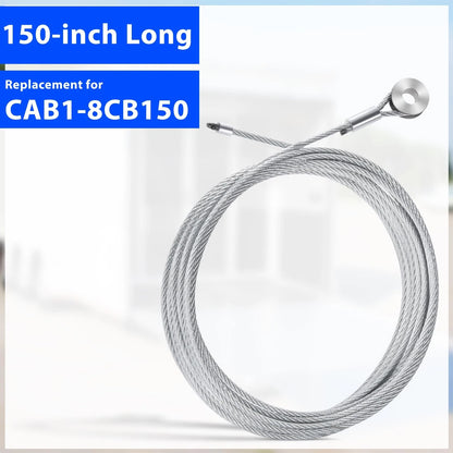 2pcs Garage Door Cable Enclosed Cargo Trailer Ramp 150'', Silvery