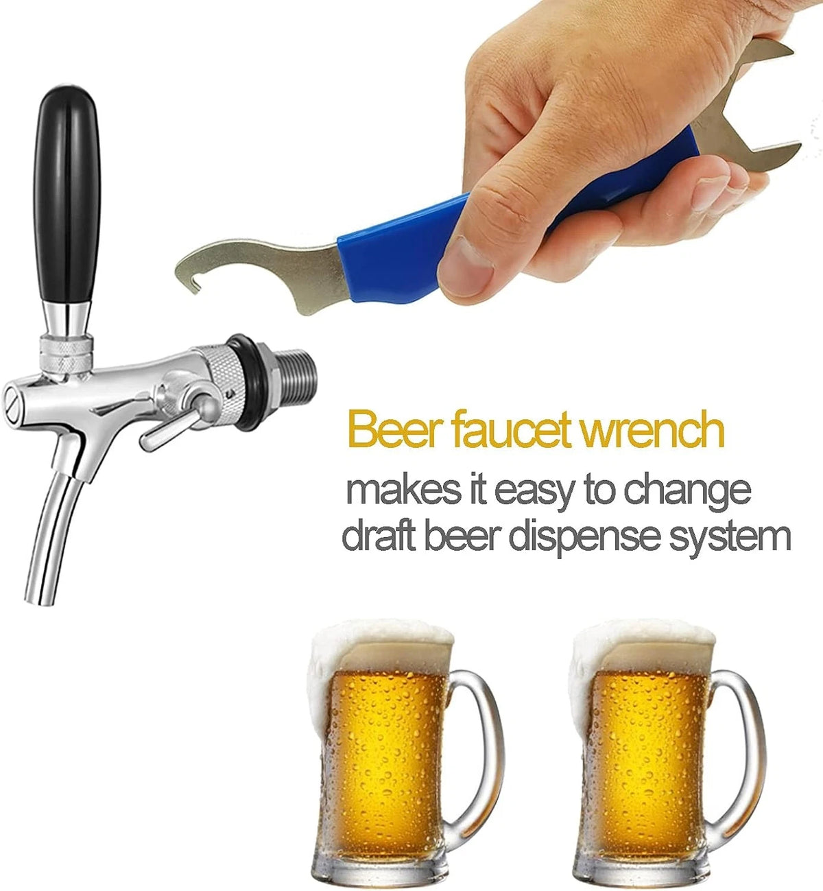 Beer Faucet Wrench Heavy Duty Tap for Draft with Hex Nut...
