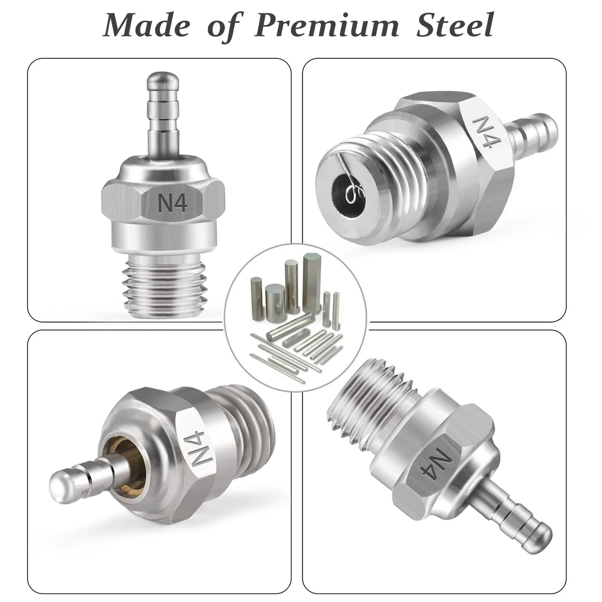 Shaluoman N4 Hot Glow Plug Spark Plugs for Traxas T-maxx Kyosho HSP1 HPI...