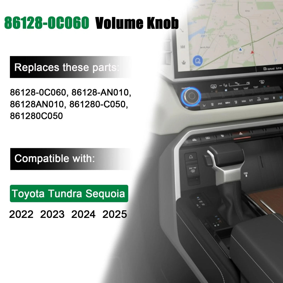 Volume Knob Compatible with Toyota Tundra and Sequoia 2022-2025, Power Knob...