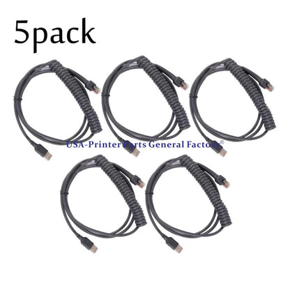 5pc CBA-U12-C09ZAR 9FT Coiled USB Cable For Motorola Symbol LS2200 LS2208 LS4208
