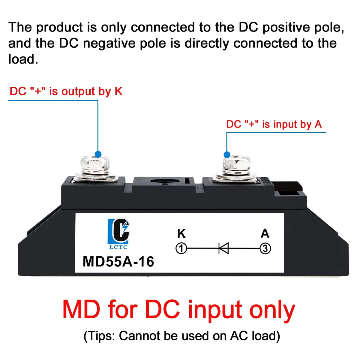 LCLCTC 50 amp Diodes 12V blocking 110V and 120V MD 55A-16;to Prevent black