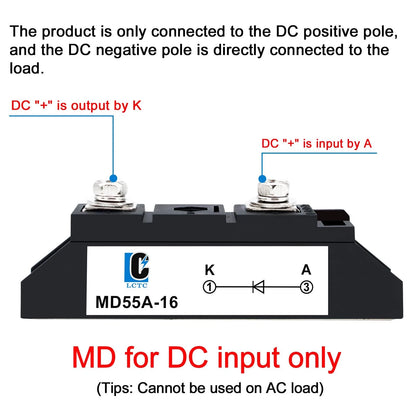 LCLCTC 50 amp Diodes 12V blocking 110V and 120V MD 55A-16;to Prevent black