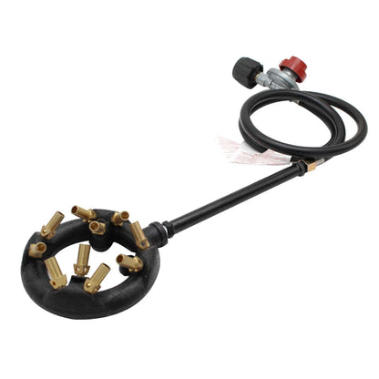 𝑴𝑬𝑵𝑺𝑰 10 Jets Homemade Cast Iron Burner Assembly Flame 8 inches, Black