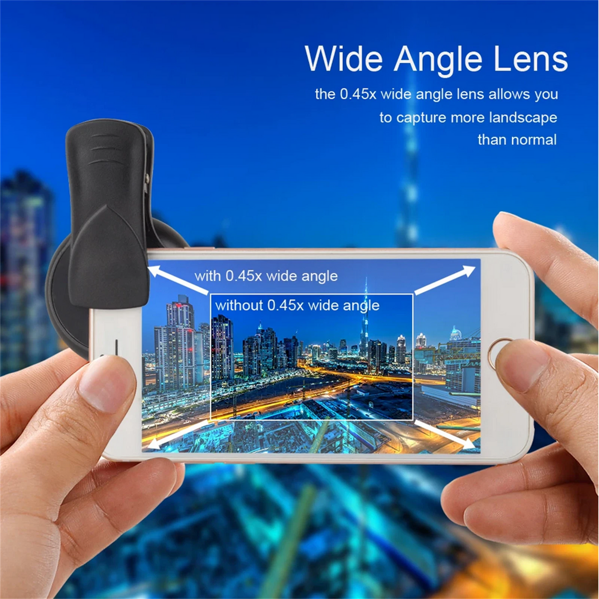 2 in 1 Mobile Phone Lens 0.45X Wide Angle Len & 10X Macro HD Camera Lens
