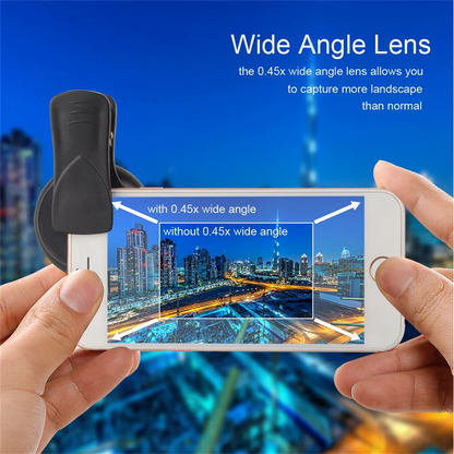 2 in 1 Mobile Phone Lens 0.45X Wide Angle Len & 10X Macro HD Camera Lens