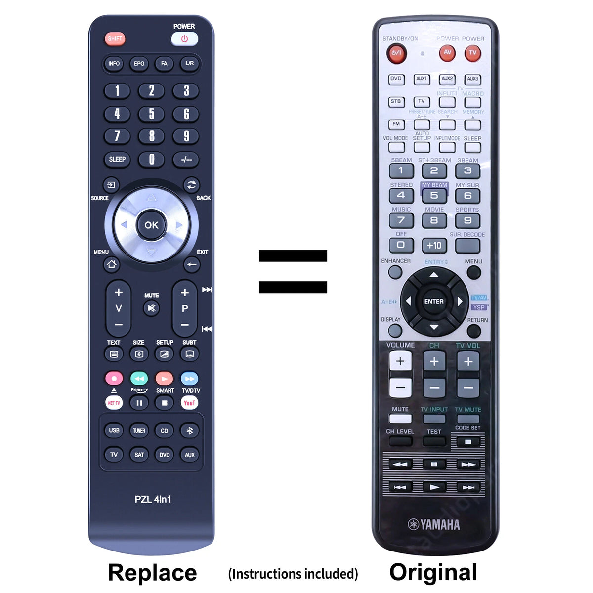 WJ55350 Replace Remote Control For Yamaha HTY-7040, HTY7040, YS-4000, YSP-1100
