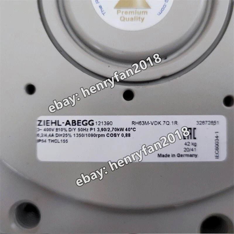 Ziehl-abegg RH63M-VDK.7Q.1R Centrifugal Fan 400VAC 6.2/4.4A 630MM Inverter Fan
