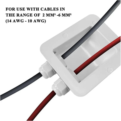 Weatherproof ABS Solar Double Cable Entry Gland 2mm² to 6mm², White
