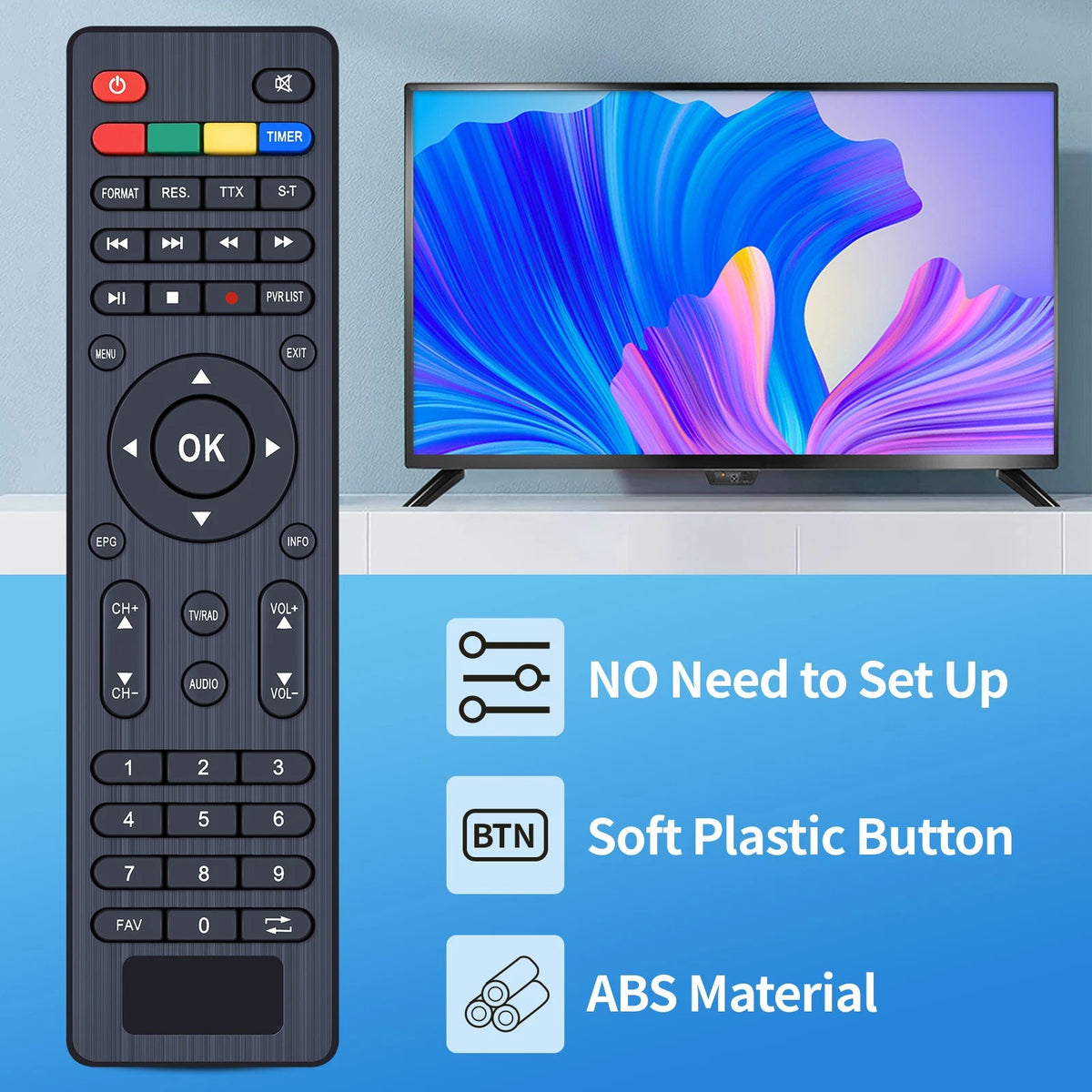 Replacement Remote Control For Fransat 441664/441667 and TNTSAT 441639 441680