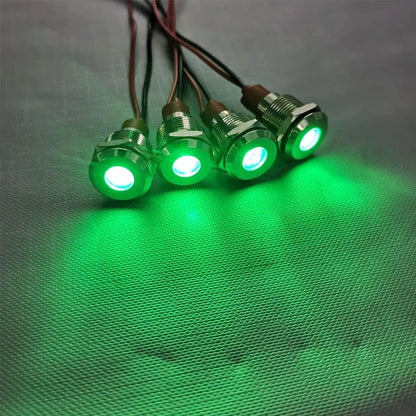 5pcs 10mm LED Metal Indicator Light AC/DC 12-24V Green