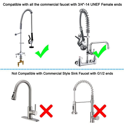 TNROTED Pre Rinse Sprayer Valve Fits for T&S Brass Spray 3/4"-14UNEF, Gray