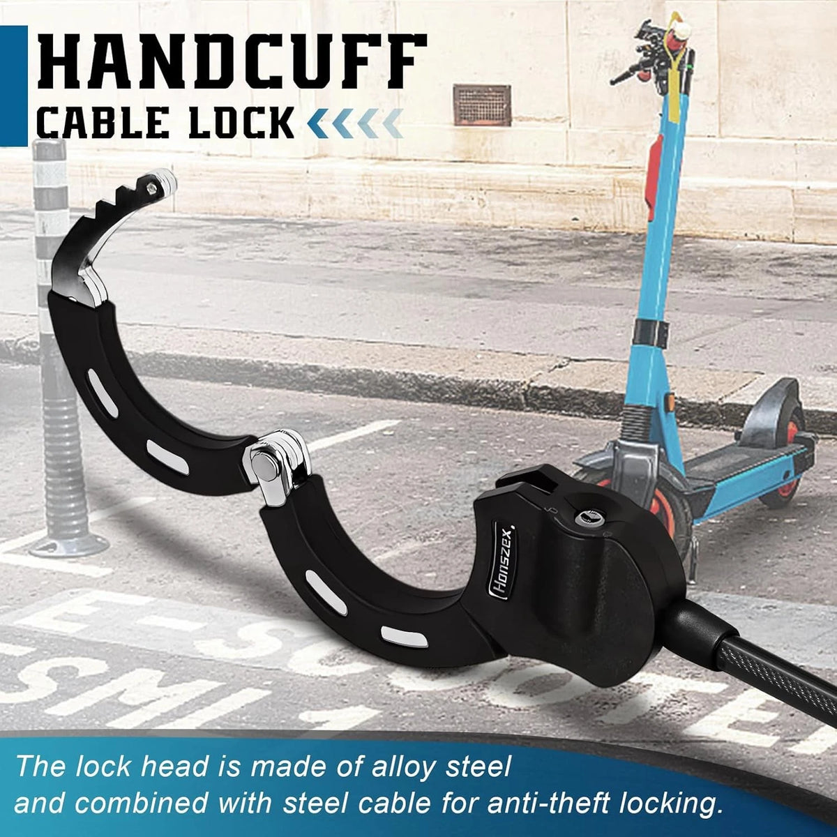 Electric Scooter Lock, Anti-Theft Cable Lock with Key, 39.37inch