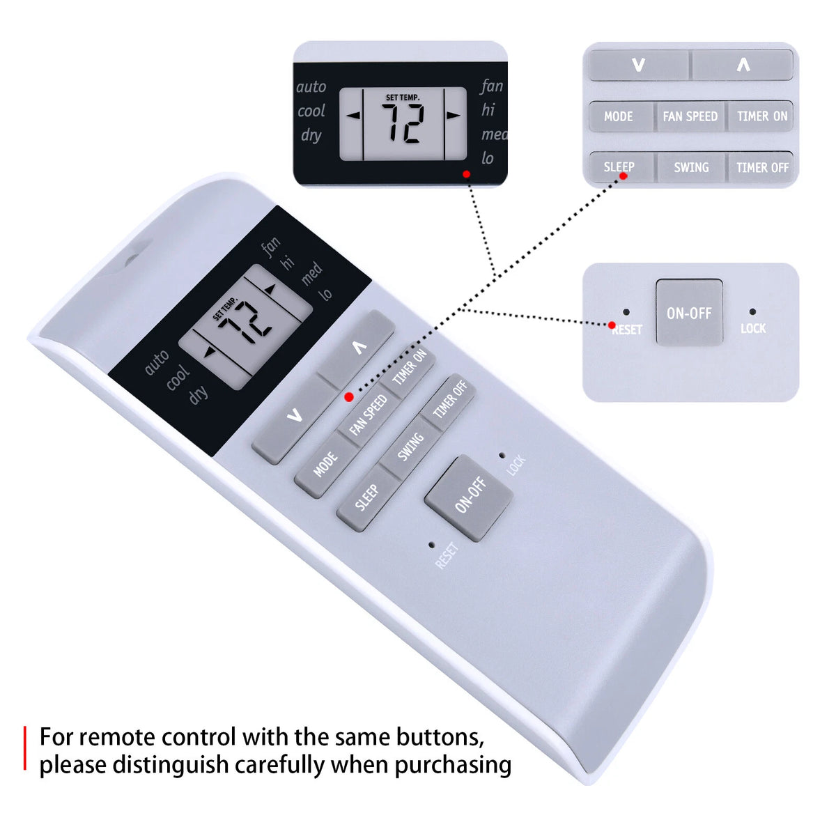 Remote Control For Frigidaire FRA073PU10 FRA073PU11 Air Conditioner Fahrenheit
