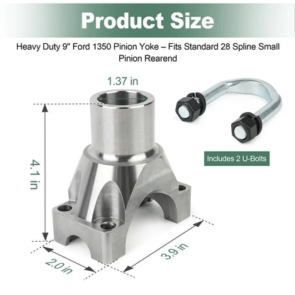 9" For Ford 1350 Billet Steel Pinion Yoke - 9 Inch Rear end - 28 Spline