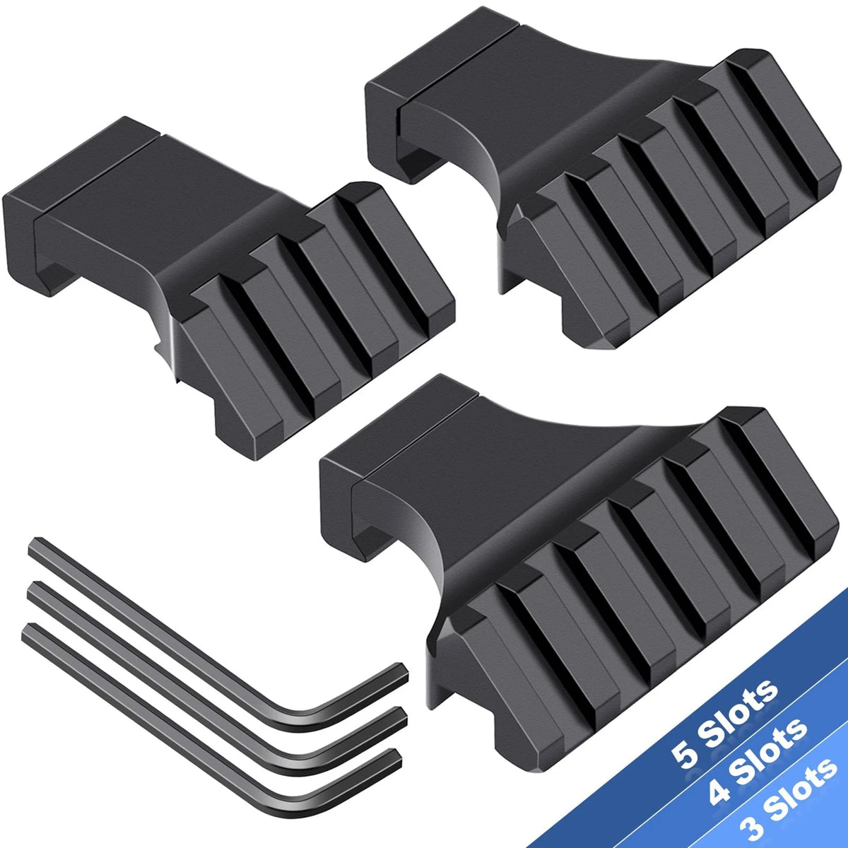 LONSEL 45° Picatinny Offset Rail Mount, 3 4 5 Slots 45 Degree Black