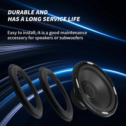 Dnyta 2 Pcs 10" Perforated Rubber Speaker Foam Edge Surround 10 inch, Black