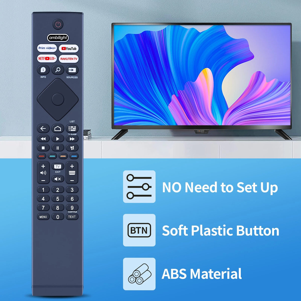 Remote Control For Philips TV BRC00984501/01 398GR10BEPHN0042BC 43PUS7406
