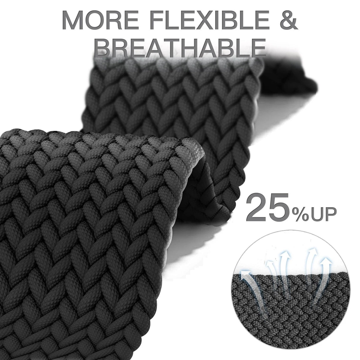 Folavii Magnetic Braided Compatible with Kospet Tank M3 22mm, Black