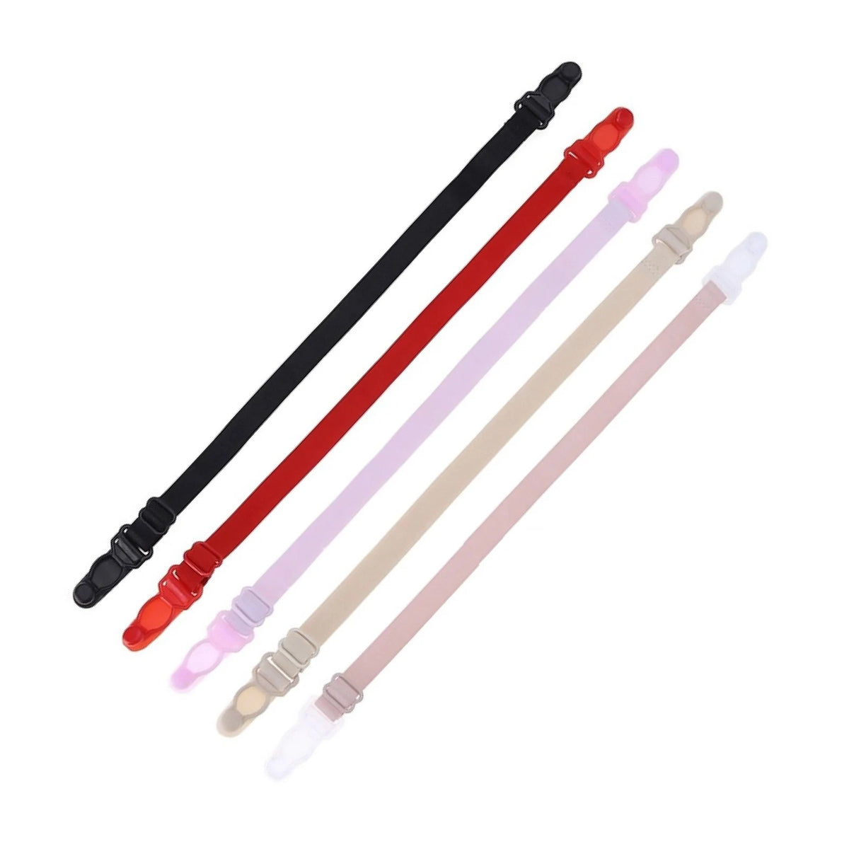 5pcs Women Elastic Band Non-Slip Adjustable Bra Straps Holder with Clip
