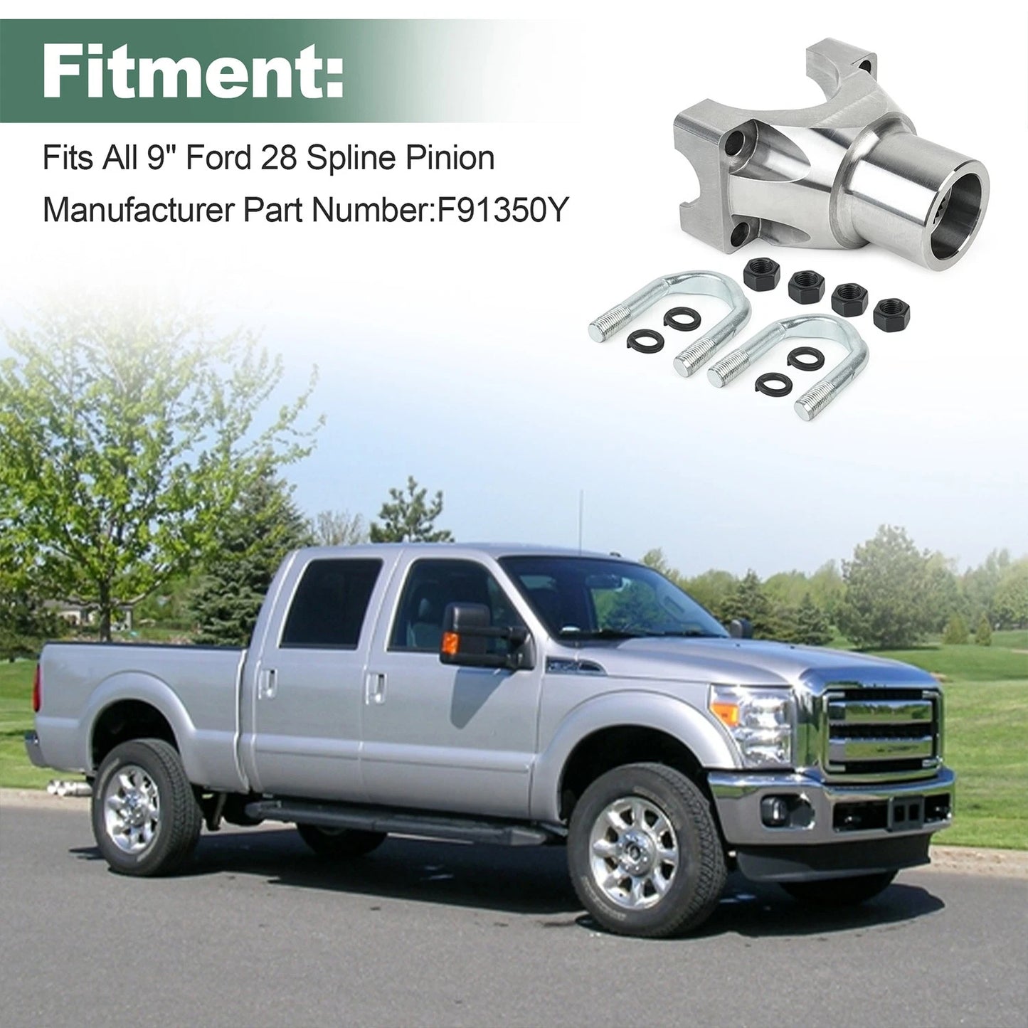9" For Ford 1350 Billet Steel Pinion Yoke - 9 Inch Rear end - 28 Spline