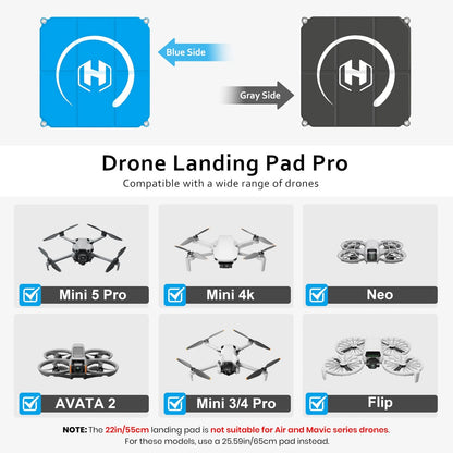 STARTRC PHOTO Drone Landing Pad Foldable 2x3 22inch/55cm, Blue-gray