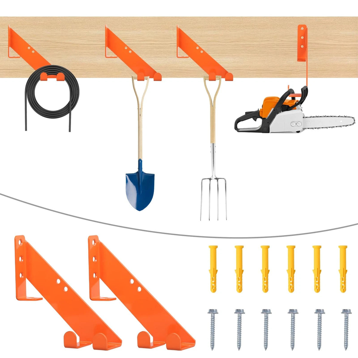 Chainsaw Hanger- Heavy-Duty Chain Saw Wall Mounted 10" x 2.8" x 3.29", orange