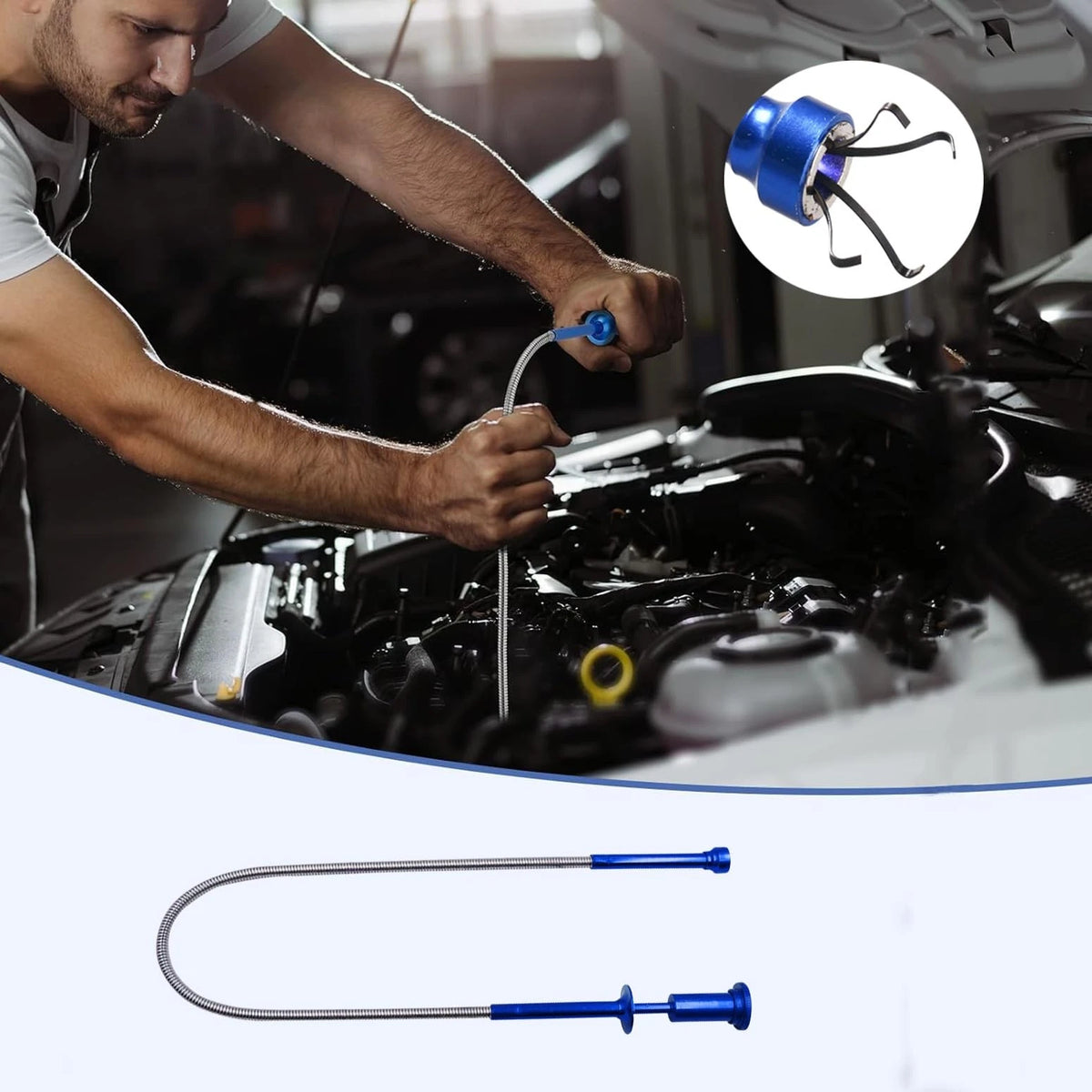 LYINGUO Portable Automotive Tool Set, 27PCS Blue