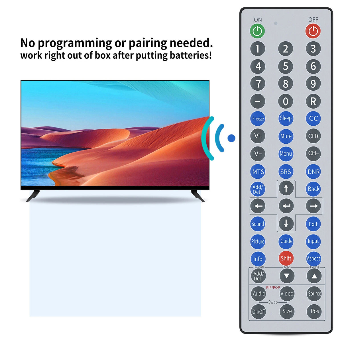 WR-01 Waterproof Remote Control For All SunBrite Outdoor Smart TV SB-V-43-4K-BL