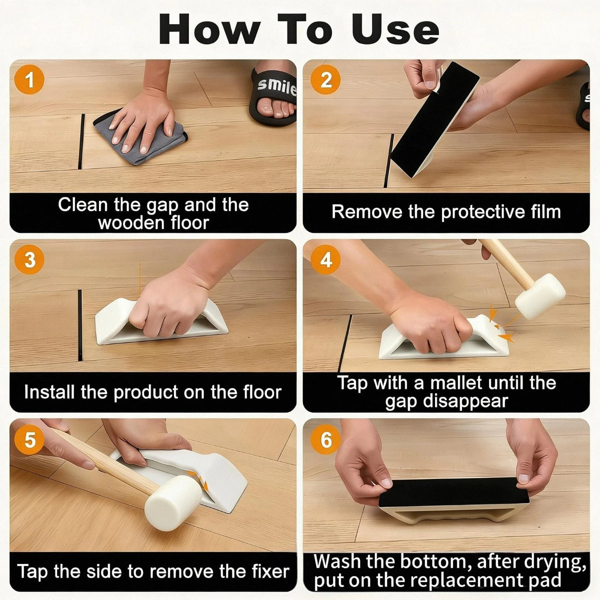 Floor Gap Fixer Tool, Violetfox Heavy-Duty Plank Grabber Laminate  Version
