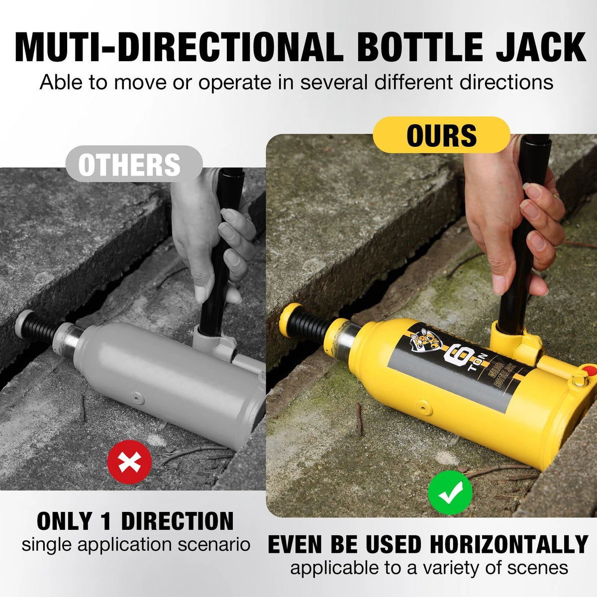 YELLOW JACKET Bottle Jack 6 Ton Muti-Directional Welded Car with yellow