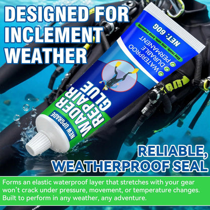 Wader Repair Glue, Flexible Patch Kit, Fast-Drying, Waterproof, Clear