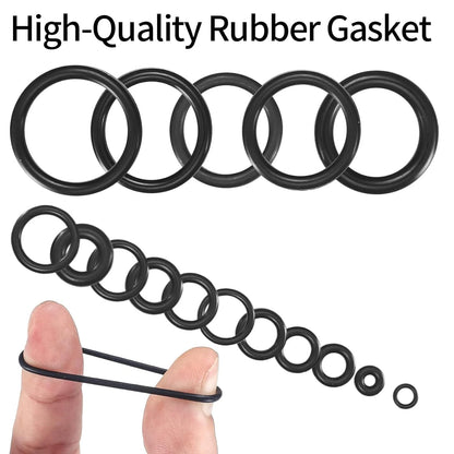 360 Pcs O Ring Assortment Kit,Rubber Washer Orings, Black 24 24 Sizes,