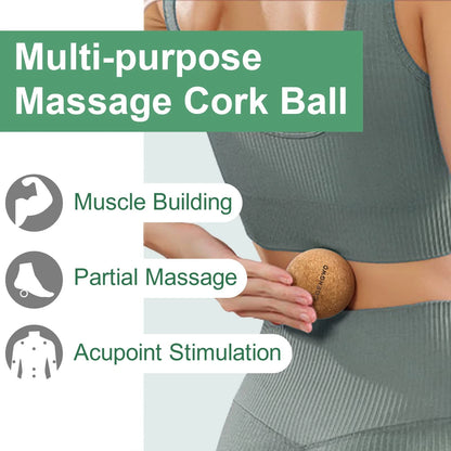 COENGWO Cork Massage Ball, Myofascial Release Yoga 3 Inch(No Bag)