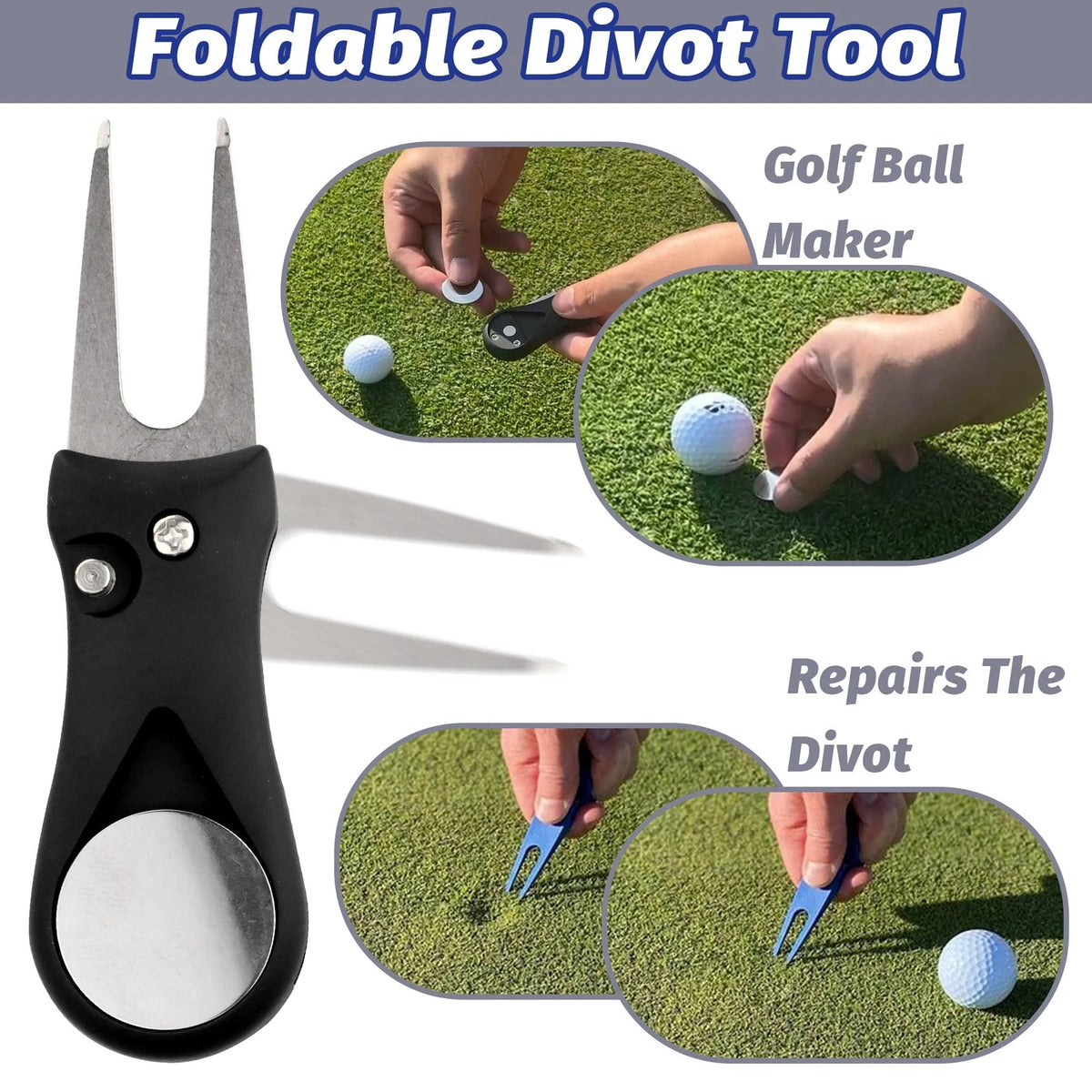 Golf Accessories Kit - 5 inches x 4 inches, 3 in 1