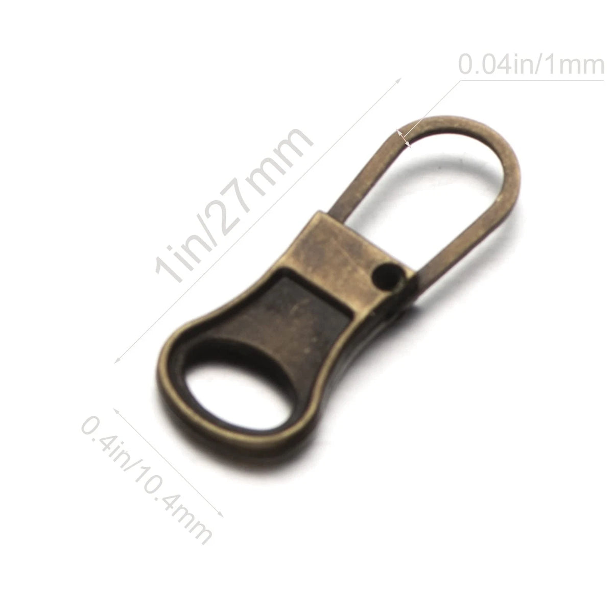Mizeer Small Zipper Pull Replacement, Perfect for Hole 4pcs Bronze