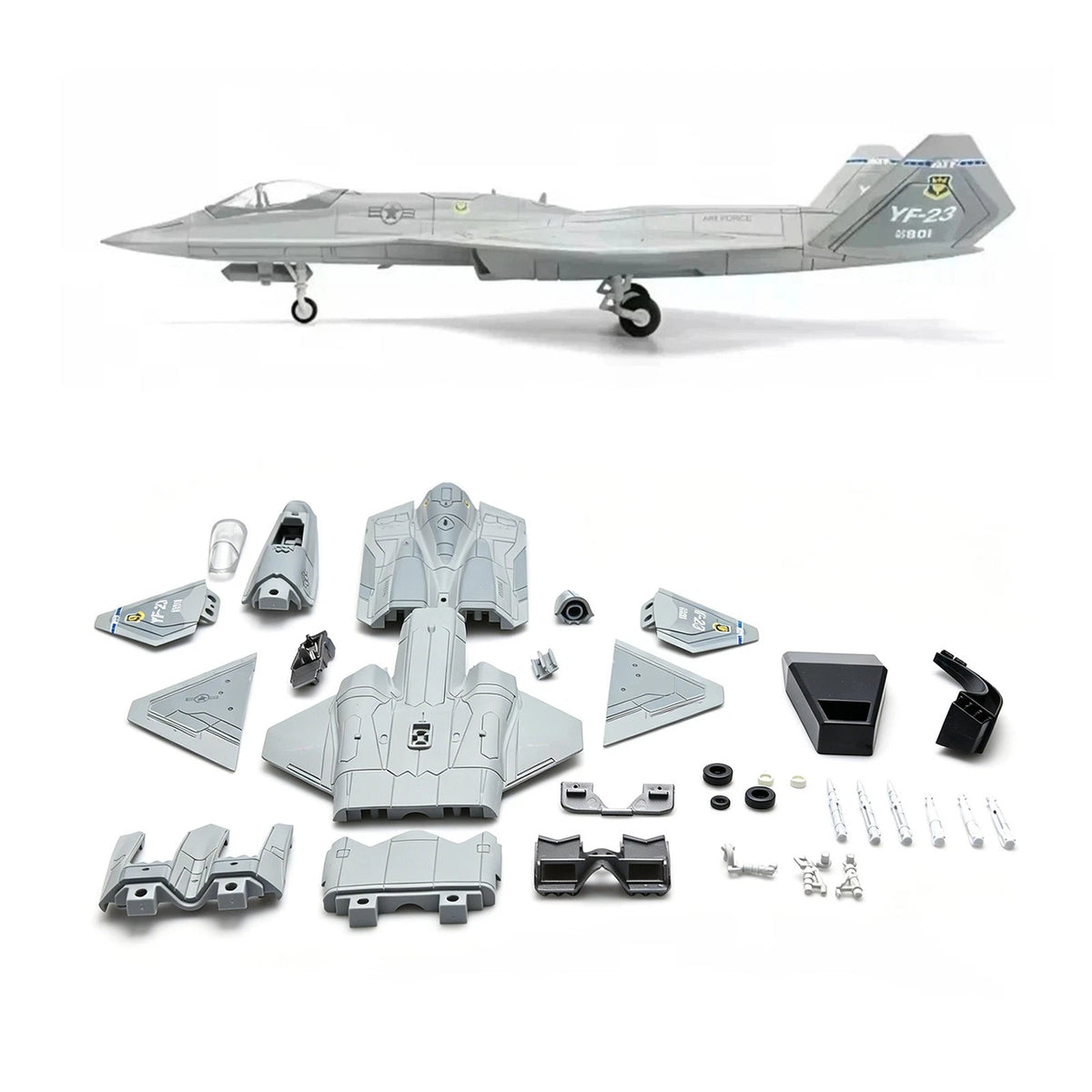 1:72 Scale YF-23 Stealth Fighter Building Blocks Kit, Durable ABS, Snap-Fit