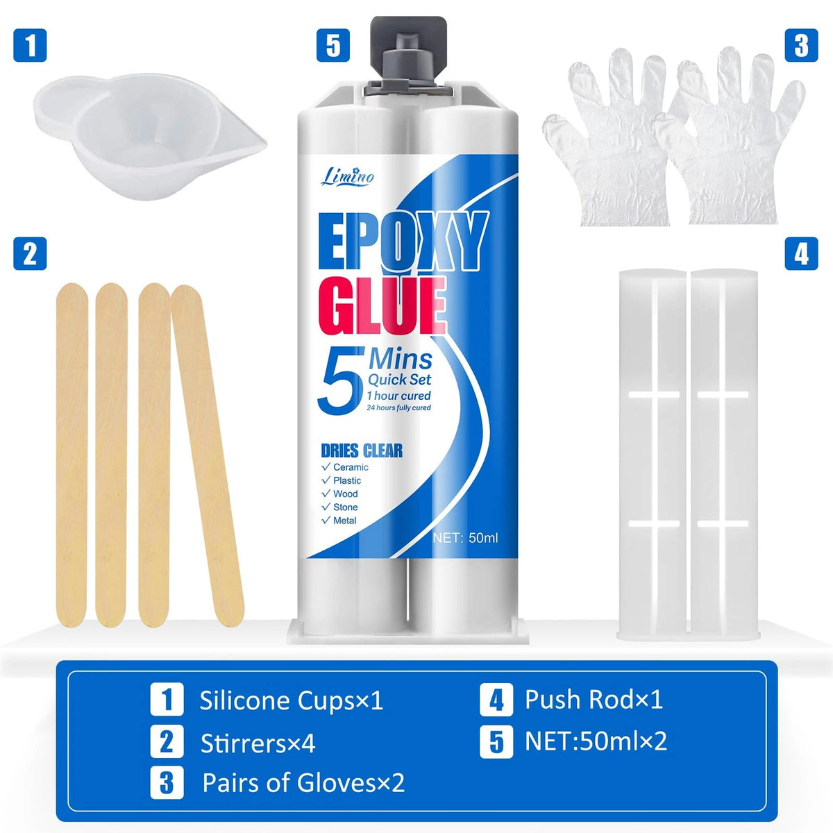 Epoxy Glue - 5 Minute Fast Repair Multi-Purpose for Repairing Clear